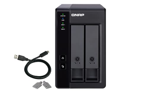 QNAP TR-002-A-US 2 Bay USB Type-C Direct Attached Storage (DAS) with Hardware RAID (Diskless)