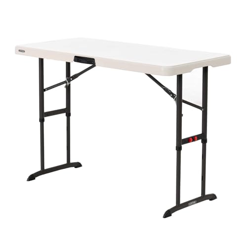 LIFETIME 80387 4-Foot Commercial Adjustable Folding Table, Almond