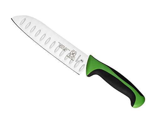 Mercer Culinary Millennia Colors 7-Inch Granton Edge Santoku Knife, Green