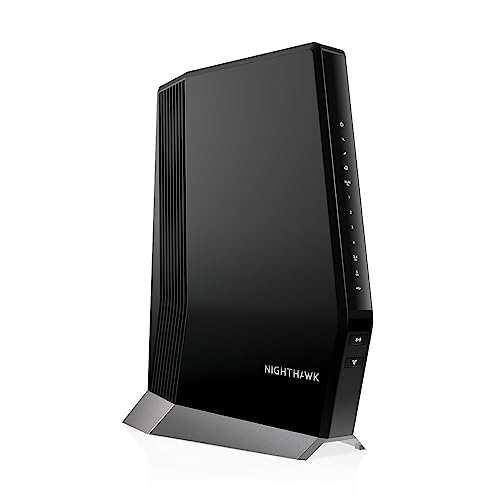 NETGEAR Nighthawk Cable Modem with Built-in WiFi 6 Router (CAX80) - Compatible All Major Providers incl. Xfinity, Spectrum, Cox | Plans Up to 6Gbps AX6000 speed DOCSIS 3.1, Black