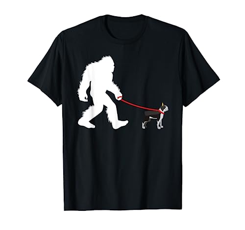 Bigfoot Walking Boston Terrier Shirt, Dog Walker Tee Gift