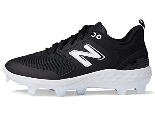 New Balance Men's Fresh Foam 3000 V6 Molded Baseball Shoe, Black/White, 5.5 Wide