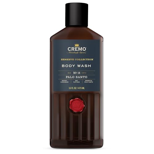 Cremo Rich-Lathering Palo Santo Body Wash for Men, Notes of Bright Cardamom, Dry Papyrus and Aromatic Palo Santo, 16 Fl Oz