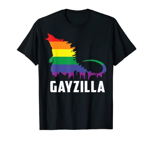 LGBTQ Rainbow Gayzilla Funny LGBT Pride Colors Graphic Cute T-Shirt