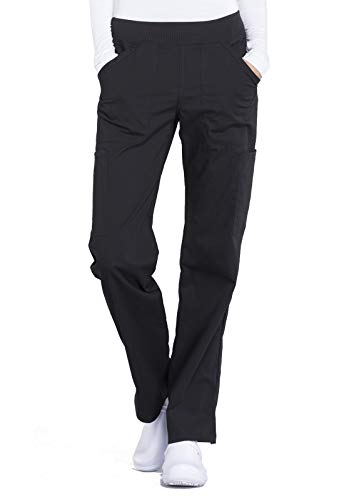 Workwear Professionals Scrubs for Women Pull-On Cargo Pant, Soft Stretch WW170, M, Black