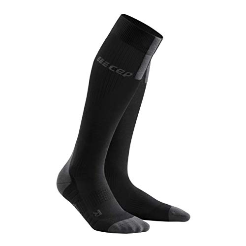 CEP Men's Compression Run Socks Tall Socks 3.0, Black/Dark Grey IV