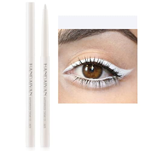 ONarisae eyeliner pencil waterproof retractable eyeliner creamy pigmented smudge proof eye liner pen White