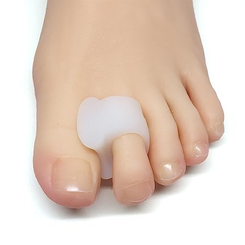 ZenToes Gel Toe Separators for Overlapping Toes, Bunions, Big Toe Alignment, Corrector and Spacer - 4 Pack (White)