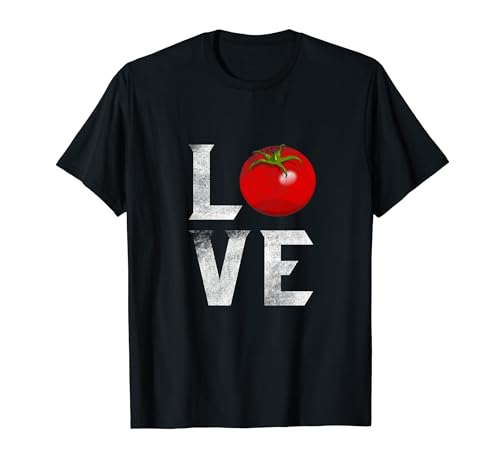 Red Tomato Gardener I Love Gardening Vegetables Vegan Food T-Shirt