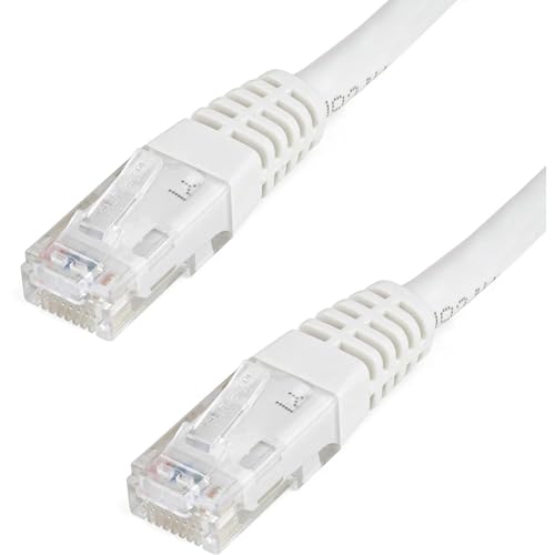 StarTech.com 6ft CAT6 Ethernet Cable - White CAT 6 Gigabit Ethernet Wire -650MHz 100W PoE++ RJ45 UTP Molded Category 6 Network/Patch Cord w/Strain Relief/Fluke Tested UL/TIA Certified (C6PATCH6WH)