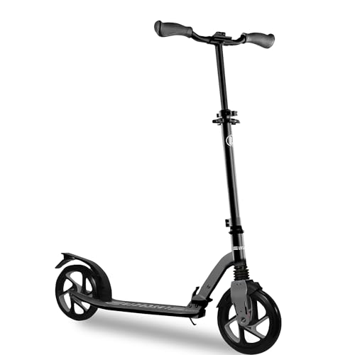 LaScoota Kick Scooter for Adults & Teens. Perfect for Youth 12 Years and Up Men & Women. Lightweight Foldable Adult Scooter Large Sturdy Wheels (Dark) The Metro