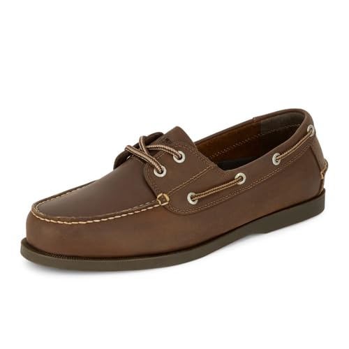 Dockers Men’s Vargas Leather Handsewn Boat Shoe,Rust, 10.5 M US