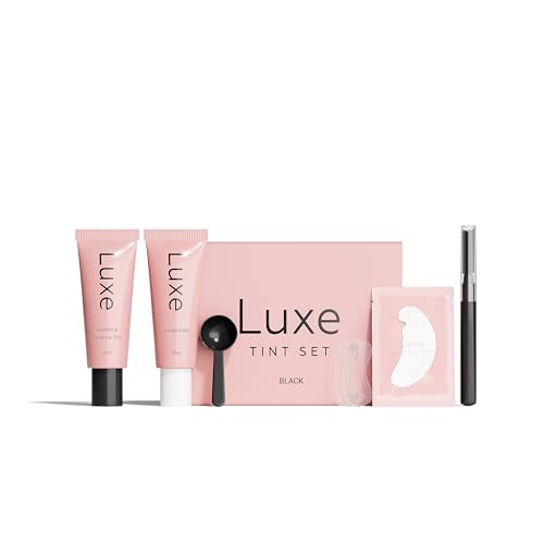 Luxe Cosmetics - Black Color Set for Lashes and Brows - Long Lasting Temporary Color (Up to 4 Weeks) - Vegan & Cruelty-Free - For Salon & Home Use