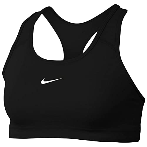 Nike Womens Swoosh Medium-Support Padded Sports Bra Black/White M