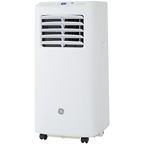 GE 5,100 BTU Portable Air Conditioner for Small Rooms up to 150 sq ft., 3-in-1 with Dehumidify, Fan and Auto Evaporation, Included Window Installation Kit,White