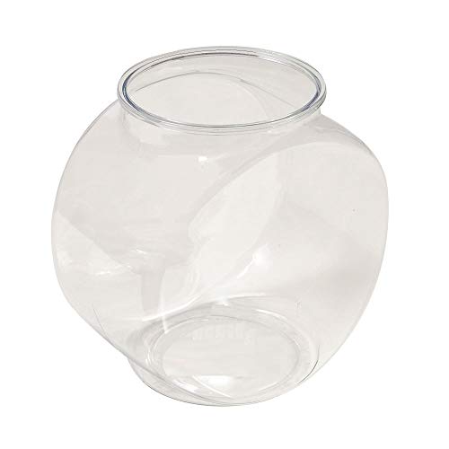 Koller Products 1-Gallon Fish Bowl, Shatterproof Plastic with Crystal Clear Clarity