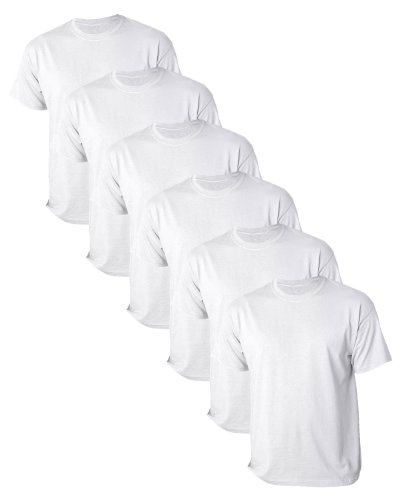 Gildan Adult DryBlend Sports T-Shirt, White, X-Large. (Pack of 6)