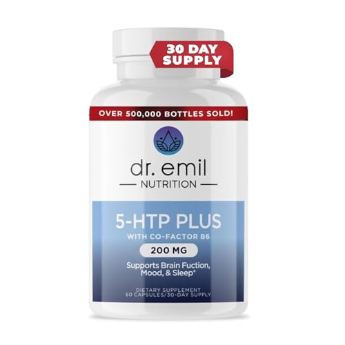 DR. EMIL NUTRITION 200 MG 5-HTP Plus with SAM-e to Maintain Normal Healthy Sleep and Create a Sense of Wellbeing - 5HTP Supplement with Vitamin B6-60 Vegan Capsules, 30 Servings