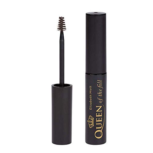 Elizabeth Mott Eyebrow Gel Makeup - Queen of the Fill Brow Tint and Filler - Brush to Fill in Eyebrows and Cover Gray Hairs, Water resistant, Long Lasting - Cruelty Free, Black, 4g
