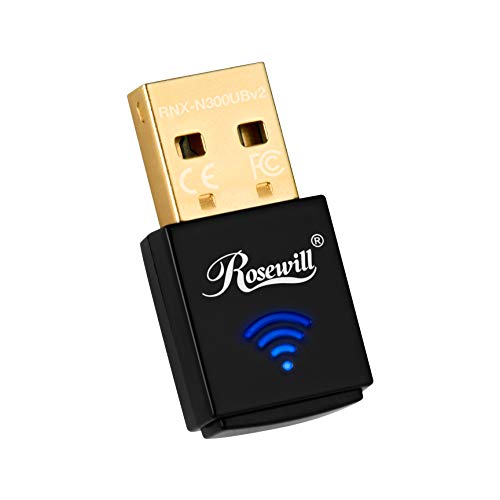 Rosewill USB WiFi Adapter, N300 Wireless Adapter up to 300Mbps on 11n Network, SoftAP Wi-Fi Hotspot for Internet Sharing