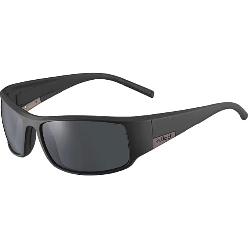 bollé King 12573 63MM Matte Black HD Polarized/TNS Rectangle Sunglasses for Men + BUNDLE with Designer iWear Eyewear Kit