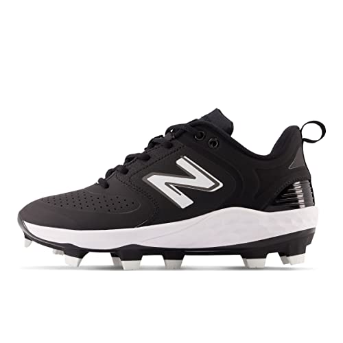 New Balance Women's Fresh Foam Velo V3 Molded Softball Shoe, Black/White, 8.5