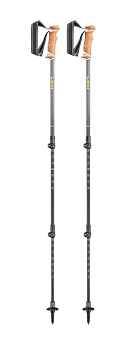 LEKI Lhasa AS Aluminum Adjustable Lightweight Walking Poles for Trekking & Hiking - Orange-Anthracite-White - 90-125 cm