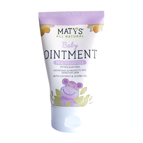 Maty's All Natural Multipurpose Baby Ointment for Diaper Rash, Cradle Cap, Dry Skin, Chapped Lips and More - Petroleum & Fragrance Free - Made with Coconut & Jojoba Oils - 3.75 oz