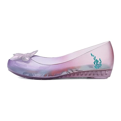 Mini Melissa Ultragirl Disney Little Mermaid II Flats for Girls, Clear/Purple/Pink, 4