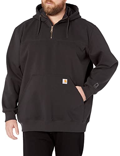 Carhartt Men's Rain Defender Loose Fit Heavyweight Quarter-Zip Sweatshirt, Black, Medium