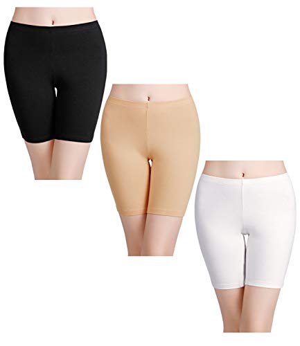 wirarpa Women's Cotton Boy Shorts Underwear Long Leggings Under Shorts Anti Chafe Bloomers Multicolor 3 Pack XX-Large
