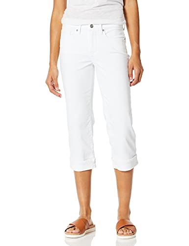 NYDJ Women's Marilyn Straight Cuff Cropped Slimming Jeans, White, 10