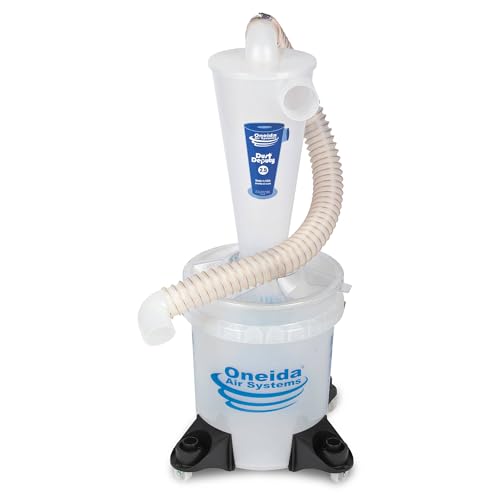 Oneida Air Systems Dust Deputy 2.5 Deluxe Cyclone Separator Kit: Portable Collector with Clear Bucket for Wet/Dry Shop Vacuums (DD 2.5 Deluxe 5-Gal)