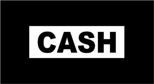 White Vinyl Decal Cash Country Rock Music Johnny Fun Sticker, Die Cut Decal Bumper Sticker for Windows, Cars, Trucks, Laptops, Etc.