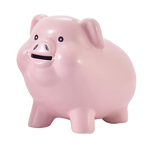 PIG WORLD Piggy Bank for Adults Must Break to Open,Ceramic,Girls Piggy Bank for Boys,Money Box for Cash Gift,Coin Bank,Tip Jar,Alcancias De Dinero para Adultos Niños,Piggy Bank for Kids,Cash Saving