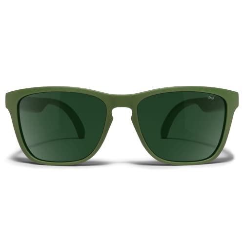 Distil Union Folly MagLock Seafarer Polarized Sunglasses | Lightweight, Flexible and Secure (Green/Bottle Green Polarized Lens)