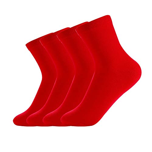 AzWeiler Unisex Cotton Colorful Quarter Crew Socks Athletic Breathable Socks 4-Pair Package (Men8-12 Women 7-11)