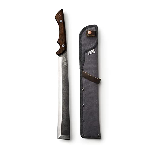Barebones Japanese NATA Tool - Machete Perfect for Chopping, Splitting & Cutting Wood- Stainless Steel Hunting Machete - Hardwood Walnut Handle - Stainless Steel Blade