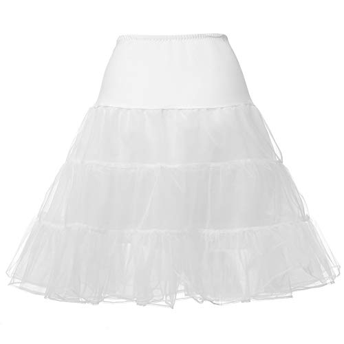 Abaowedding Flower Girls Hoopless Petticoat Crinoline Child's Tutu Underskirt Slips(Long-White,Medium)