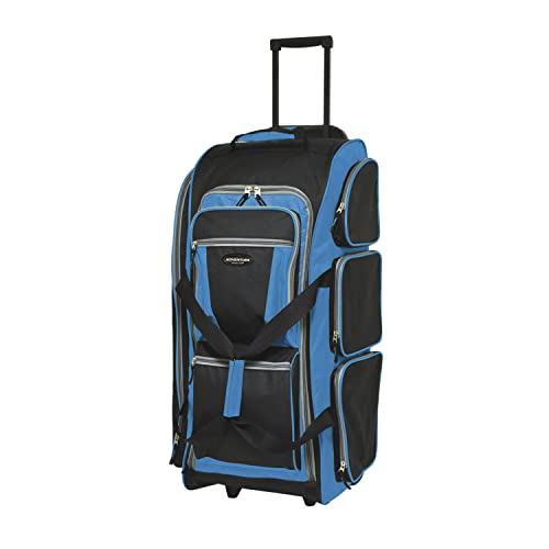 Travelers Club Xpedition 30 Inch Multi-Pocket Upright Rolling Duffel Bag, Blue, 30' Suitcase
