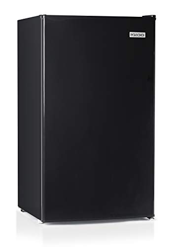 Igloo 3.2 Cu.Ft. Single Door Compact Refrigerator with Freezer - Slide Out Glass Shelf, Perfect for Homes, Offices, Dorms - Black