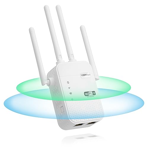 2024 WiFi Extender Signal Booster Repeater for Home Cover Up to 12805 sq.ft, Dual Band 5GHz/2.4GHz WiFi Signal Strong Penetrability 35 Devices 4 Modes