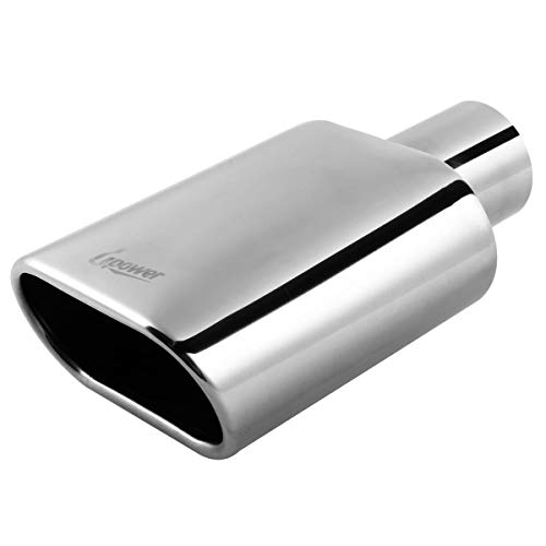 Upower Exhaust Tips 2.25' Inlet 5.5'x3' Outlet 9' Long Stainless Steel Weld-On Rectangle Exhaust Tailpipe Tips