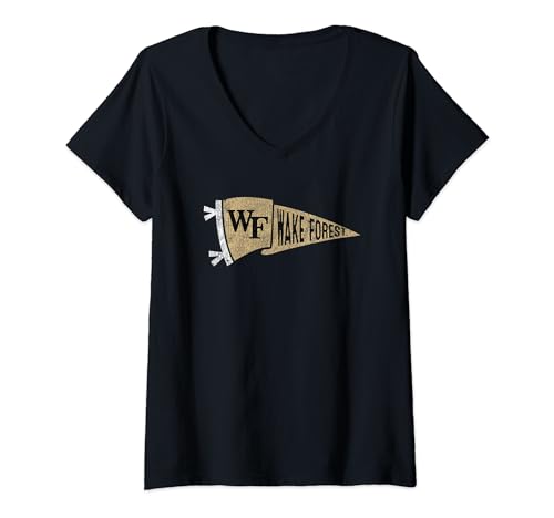 Womens Wake Forest Demon Deacons Pennant Vintage V-Neck T-Shirt