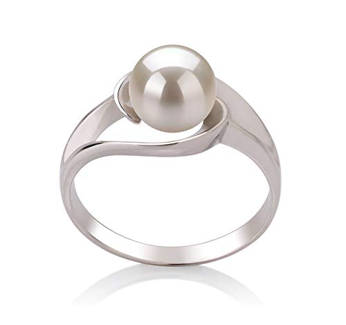 Clare White 6-7mm AAA Quality Freshwater 925 Sterling Silver Cultured Pearl Ring For Women - Size-7