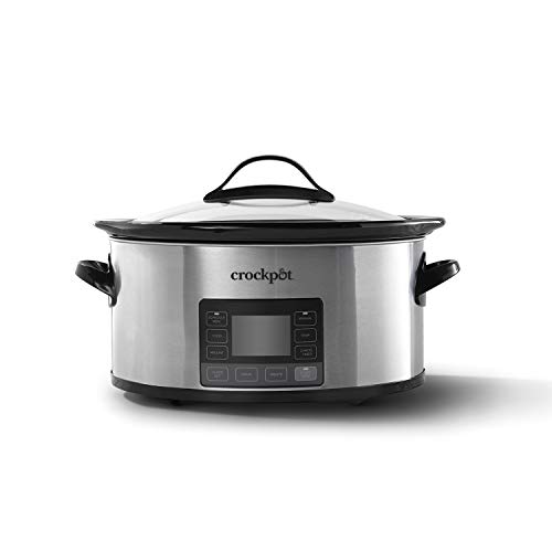 Crock-Pot MyTime Technology 6 Quart Programmable Slow Cooker and Food Warmer with Digital Timer, Stainless Steel (2137020)