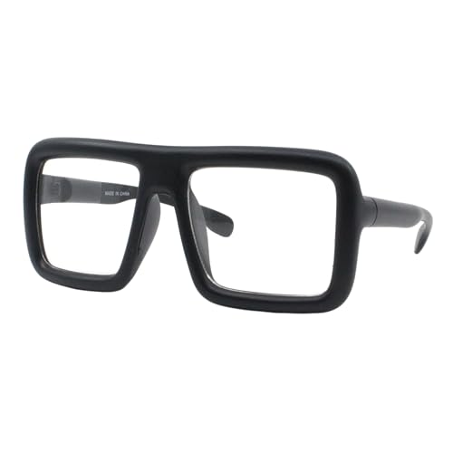 PASTL Thick Square Glasses Clear Lens Eyeglasses Frame Super Oversized Fashion Matte Black