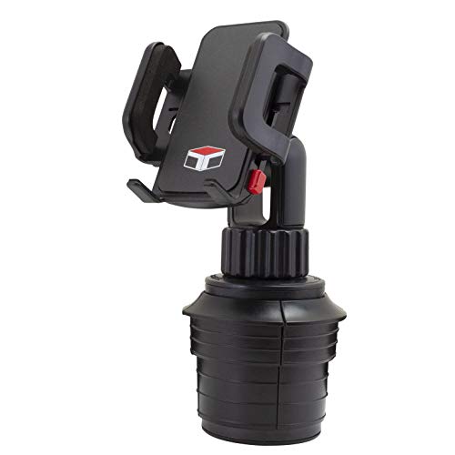 TUFF TECH Cup Holder Universal Car Mount Phone Holder with Adjustable Base and Holder for -iPhone, Samsung, LG, Moto, Huawei, Smartphones, Black