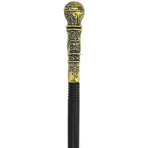 Skeleteen Antique Gold Walking Cane - Elegant Vintage Prop Stick Dress Pimp Canes Costume Accessories for All Ages