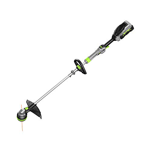 EGO ST1511T 15-Inch 56-Volt Lithium-Ion Cordless String Trimmer Kit Alu Foldable Shaft Battery and Charger Included, 15in Powerload/Telescopic/Gauge(2.5AH), Black